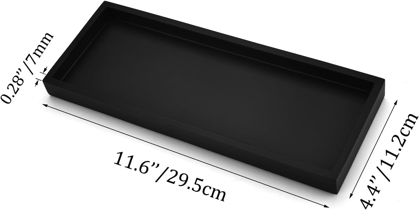 Candles / Resin Bathroom Vanity Tray / Rectangle / Matte Black