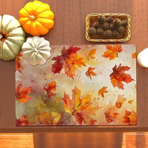 Rvsticty Fall Placemats Set of 4,Thanksgiving Decorations for Home Decor