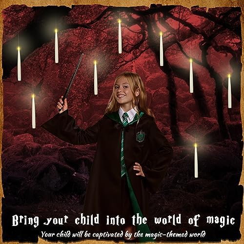 Boribim 20PCS Floating Candles with Wand, Magic Hanging Candles, Flickering Warm Light LED Taper Flameless Candles with Wand Remote, Battery Operated Window Candle for Halloween Decorations Best Gift