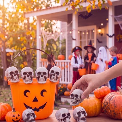 Boao 8 Pcs Halloween Small Skull Heads, 2.4 in Skeleton Skulls for Decor