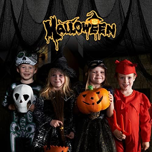 6 Pack Black Halloween Creepy Cloth, 30 x 72 Inch - Yobbai
