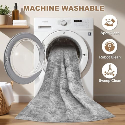 Nakagishi Boho 5x7 Area Rug Living Room Rugs Machine Washable Gray