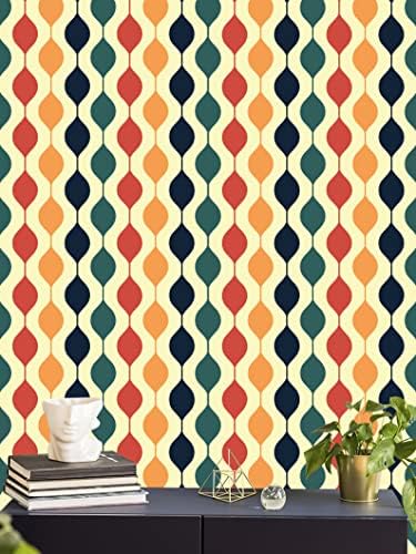 Retro Checkered Wallpaper Peel and Stick " Retro Geometric Wallpaper Checkered Contact / 15.7 x 118