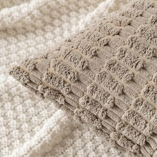 MIULEE Euro Sham Decorative Throw Pillow Covers 26x26 Light Brown Pack of 2