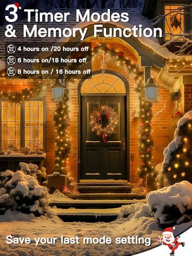 Guhope Christmas Lights 131FT 400 LED, Christmas Tree Light with 8 Lighting Modes, Outdoor Waterproof String Lights with Remote and Timer, Fairy Light for Holiday Decor (Warm White)
