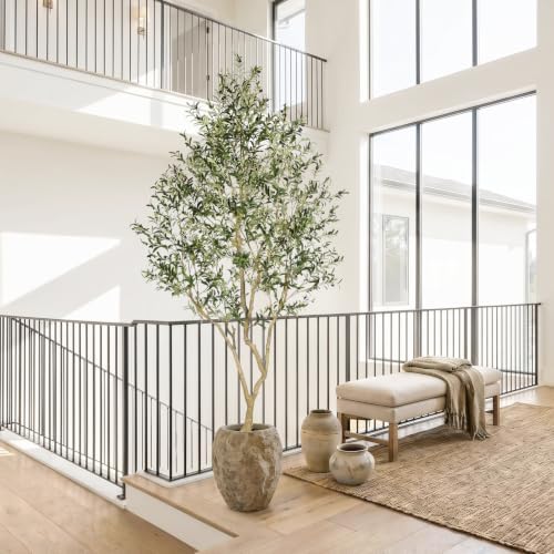 LYERSE Faux Olive Tree 9ft - Artificial Olive Tree Indoor for Home Decor