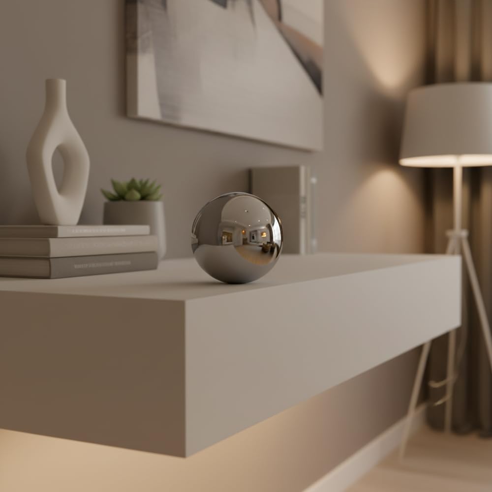 Modern Sculptural Orb Accent / 3-inch Diameter / Silver