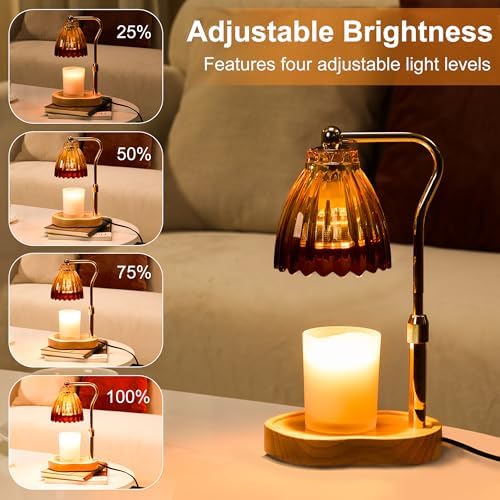Candle Warmer Lamp with Timer Dimmable, Gold Gift Wax Warmer Lamps