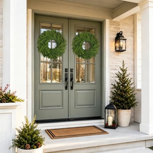 26" Large Norfolk Pine Wreath, Artificial Christmas Wreath for Front Door