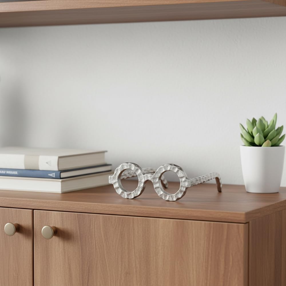 Square Book Stack Accent / Silver / Round
