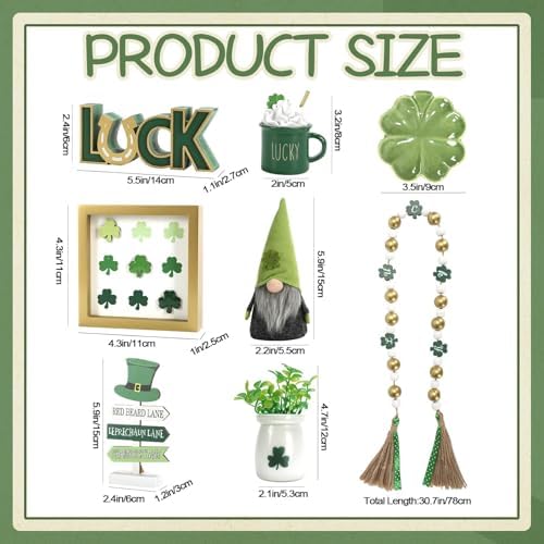 St Patrick's Day Decoration 8 PCS Saint Patty's Day Tiered Tray Decor Set