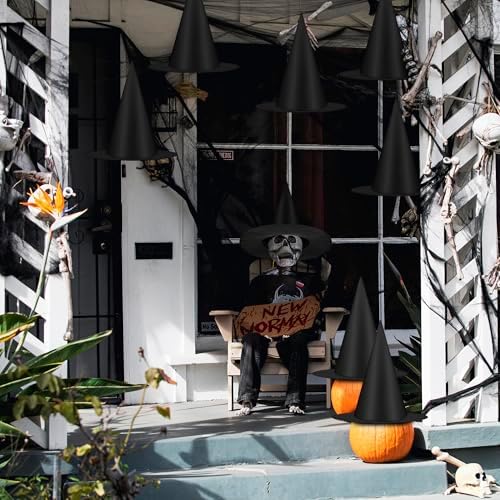 36 PCS Witch Hats, Black Witches Hat Halloween Decorations Ceiling Porch
