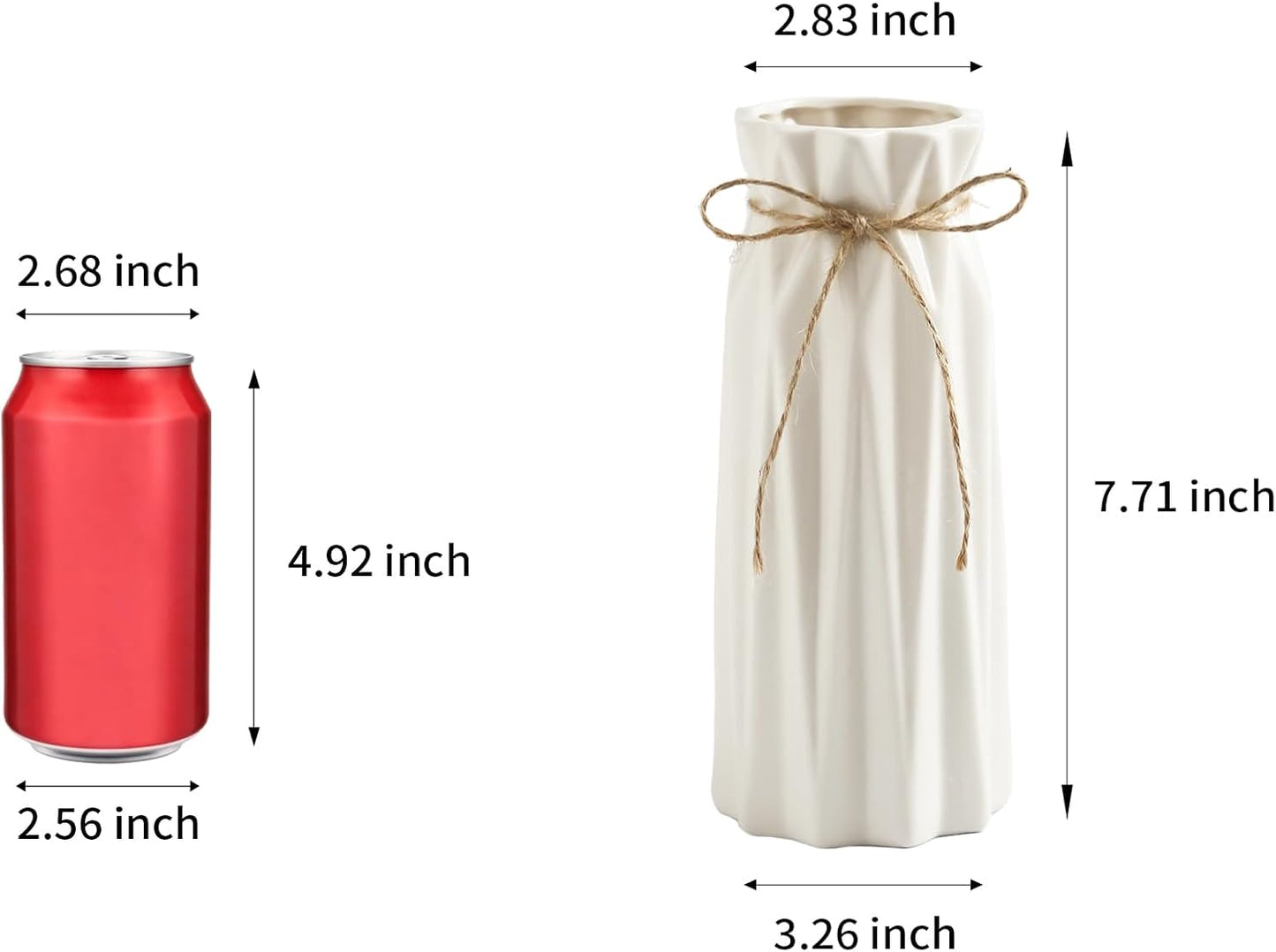 Small Vase White Ceramic Jute Rope Simple Vases / White 2 / Medium