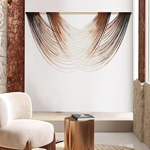 Macrame Wall Hanging Brown Dip Dyed Boho Fiber Art Decor 57"W*35"L