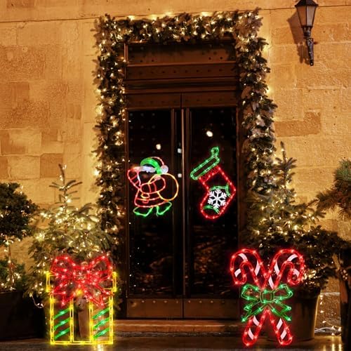 TRWYMZ 16" Christmas Window Silhouette Lights Decorations