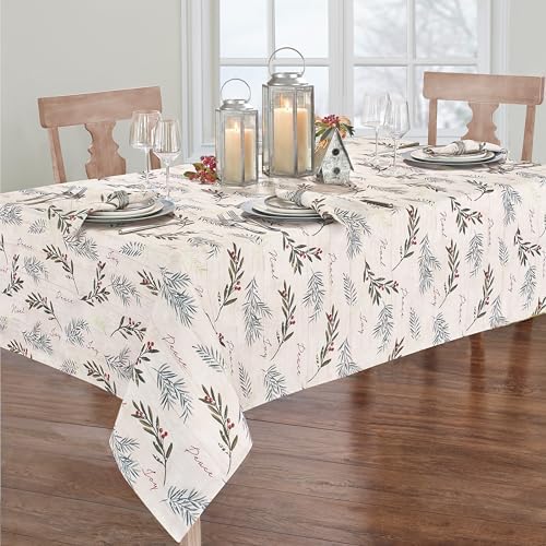 Threadmade Holiday Tree Trimmings Tablecloth, Multicolor - 52" W x 70" L