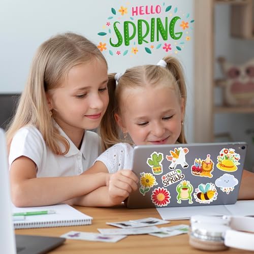 OHOME Spring Stickers | 100 PCS Flowers Stickers for Kids - Vinyl Spring Games Toys Gifts Party Favors Supplies - Kids Crafts Accessories Treats Bulk for Classroom