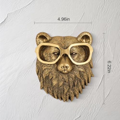 UITWMKTG Gold Bear Head Wall Decor - Modern Animal Wall Sculpture, Bear Wall Art for Living Room, Bedroom, Office, Gold