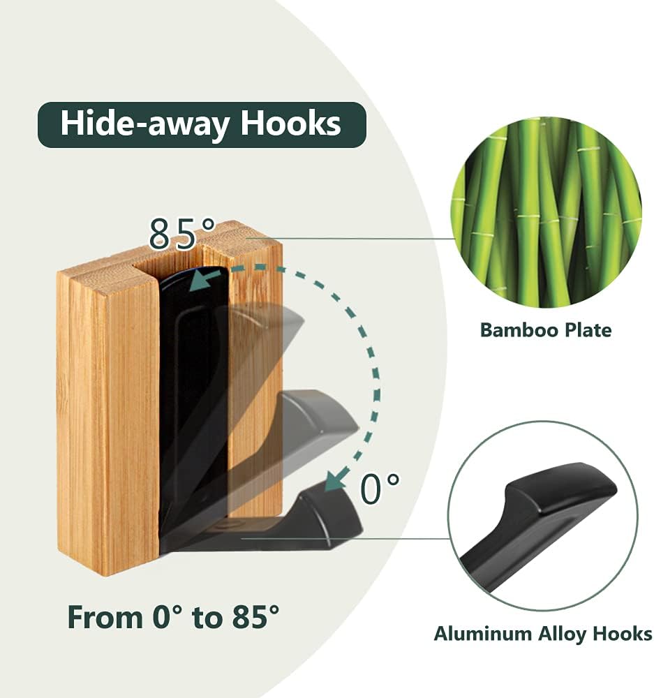 Wooden Wall Hooks Wall Mounted Wall Hooks / Set of 4