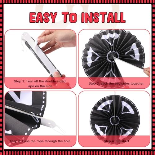 Dispowreath 9 Pcs Movie Reel Movie Reels Paper Fans Cinema Decor