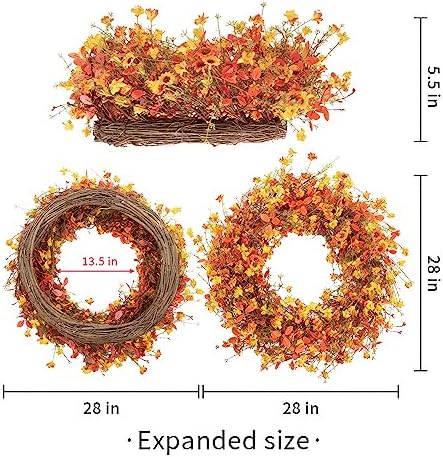 28 Inch Large Fall Wreaths for Front Door Fall Door Wreath Autumn Wreath