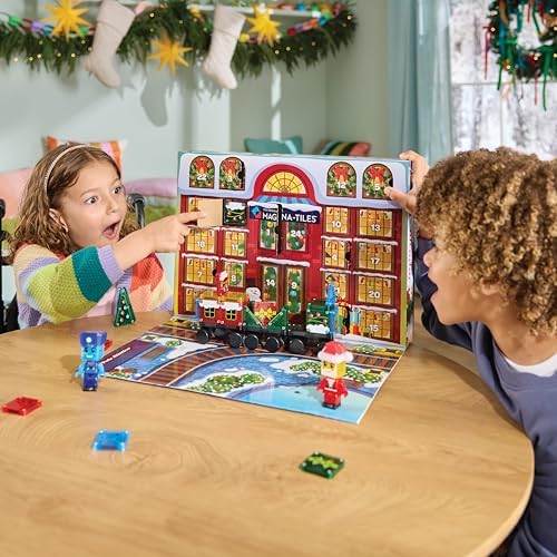 MAGNA-TILES microMAGS Advent Calendar 34-Piece Magnetic Construction Set, The Original Magnetic Building Brand