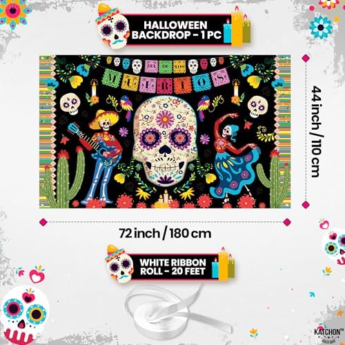 KatchOn Day of the Dead Backdrop 72x44 Inch