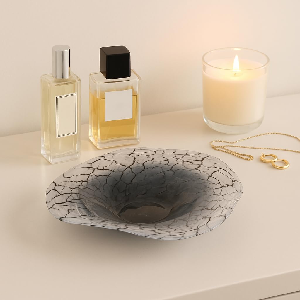 Modern Abstract Glass Decorative Bowl