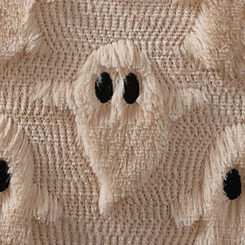 DFXSZ Halloween Pillow Covers 16x16 Beige Ghost Plush Halloween Decor095B16