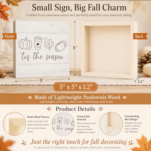 Minimal Fall Decor Tis The Season Sign | Line Art Wall Decor