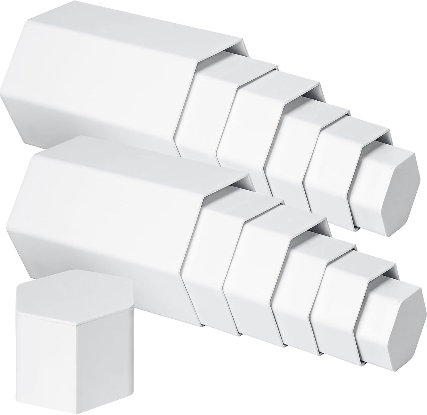 Hexagonal Jewelry Display Risers Hexagonal Market Display Risers Stands Acrylic / White / Set of 6