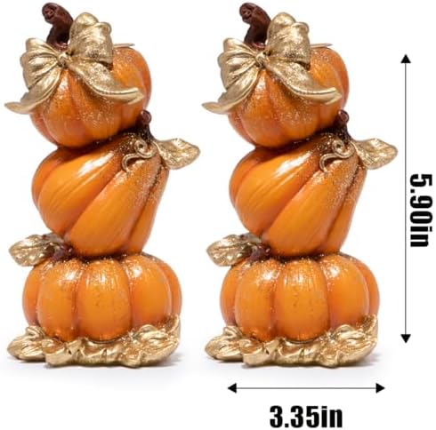 Hodao Thanksgiving Pumpkin Candle Holders,Fall Decoration,Set of 2