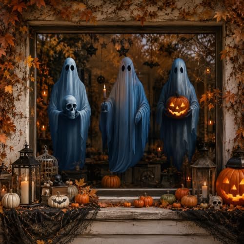 34" Halloween Spooky Ghost Window Mirror Cling Decal Decoration Extra Large