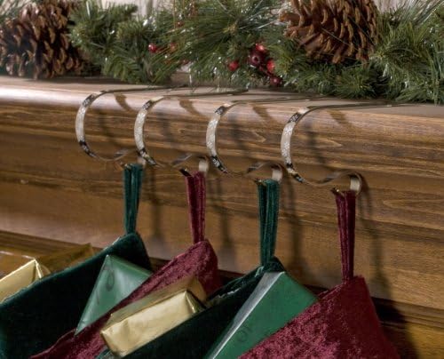 Haute Decor The Original MantleClip® Stocking Holder 4 Pack - Hang Christmas Stockings Safely and Securely from Mantels Up to 3 Inches Thick