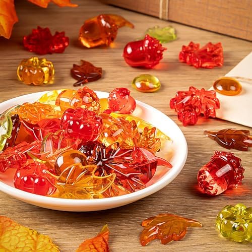 120Pcs Fall Vase Filler Decor for Thanksgiving and Halloween