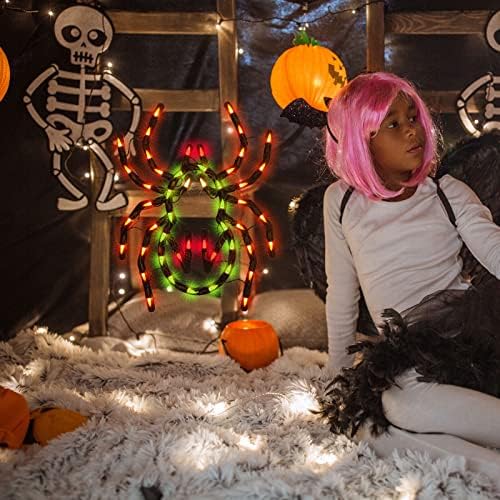 LAMPHOME 12.8'' Halloween Decorations Window Silhouette Holiday Displays, Lighted Spider for Party Home Indoor Tabletop Halloween Ornamet (Halloween Spider)