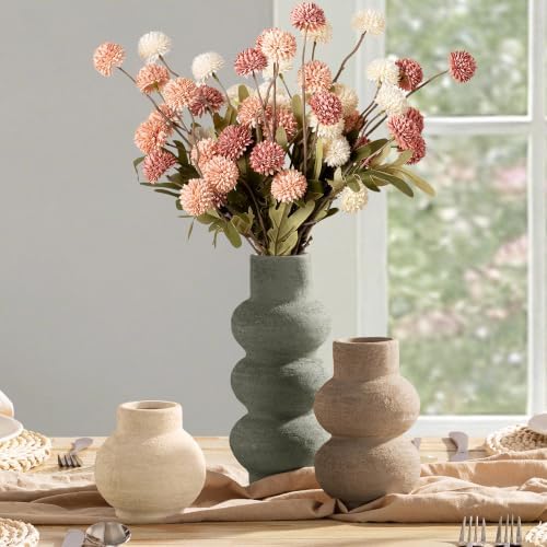 Ceramic Vase Home Table Decor - Flower Vase Set of 3 Living Room Kitchen Decorations Farmhouse Modern Rustic Vases