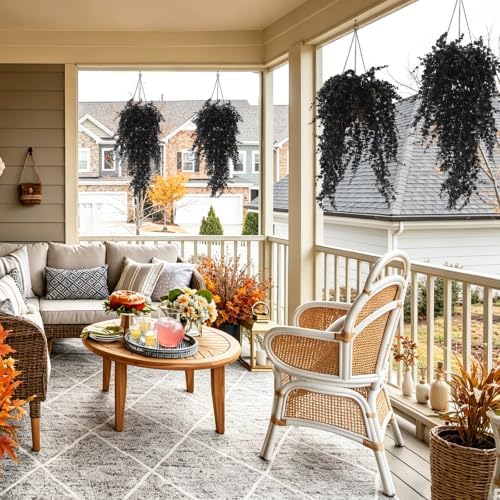 RECUTMS Black Artificial Hanging Gothic Plant 31.5" Fake Fall Greenery Vine