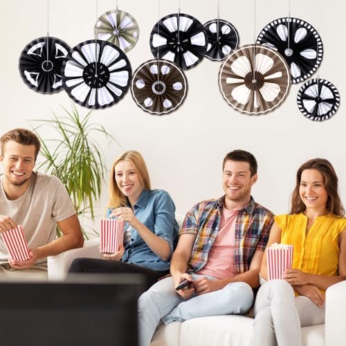 Dispowreath 9 Pcs Movie Reel Movie Reels Paper Fans Cinema Decor