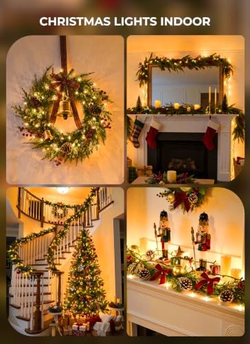 LED Christmas Lights Indoor Outdoor, 66FT 200 Count Mini String Lights