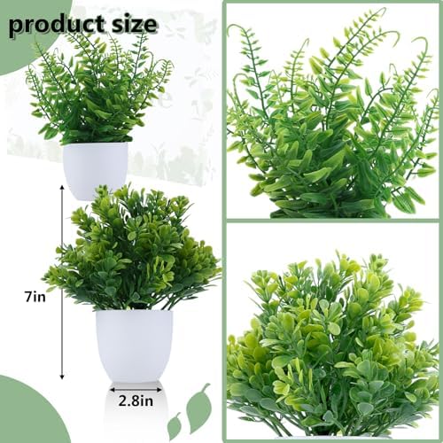 Small Fake Potted Plants / White-2 / Set of 2