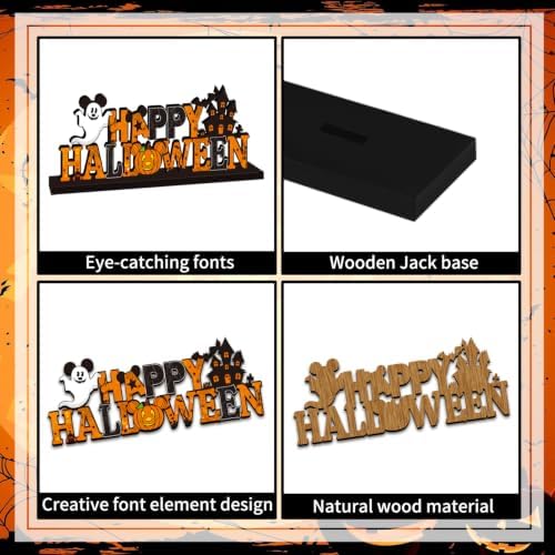4pcs Halloween Table Decorations Mouse Wood Centerpieces