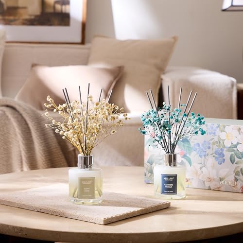 Airkeep Reed Diffuser 3.38 oz (100ml) 2pk,Clean Linen/Cashmere Vanilla Scented Reed Diffuser Set,Reed Diffuser & Oil
