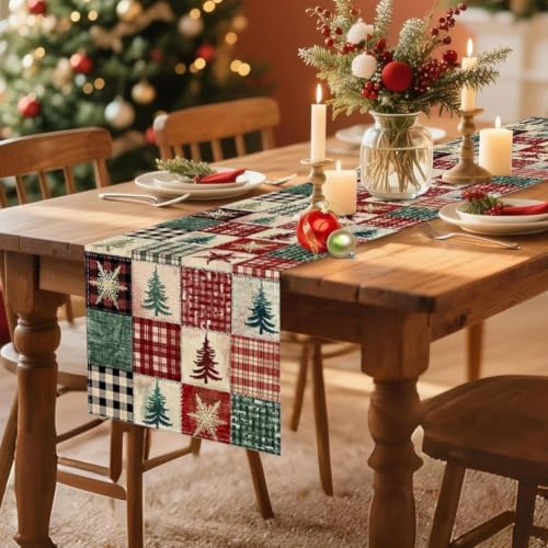 RABUSOFA Christmas Table Runner 13 x 90 Inch Christmas Decorations for Home