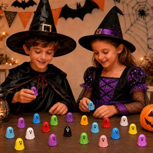 DULEFUN 120 Pcs Mini Halloween Ghost Figurines, 13 Colors