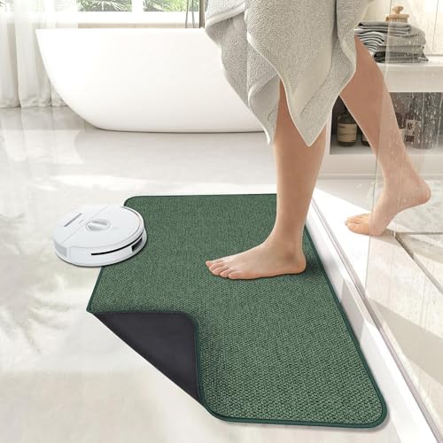 Bath Mat,Ultra Thin Bathroom Rugs,Rubber Bath Mats for Bathroom,No Slip Bath Rugs,Quick Dry,Machine Washable,Low