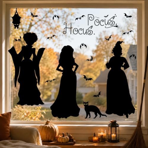 Halloween Witch Window Cling Decal Decoration 35.5" Large Hocus-Pocus Decor