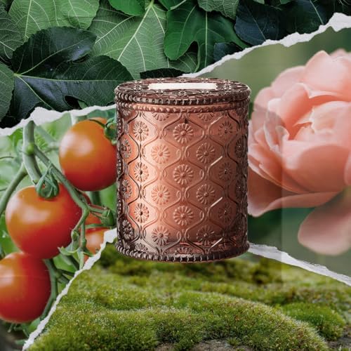 LA JOLIE MUSE Tomato & Vine Scented Candles for Home, Natural Soy, 40 Hrs