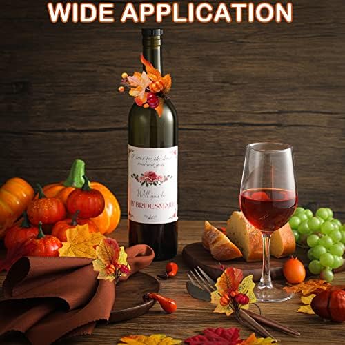EBoot 16 Pcs Fall Thanksgiving Napkin Ring Set, Plant, Plastic