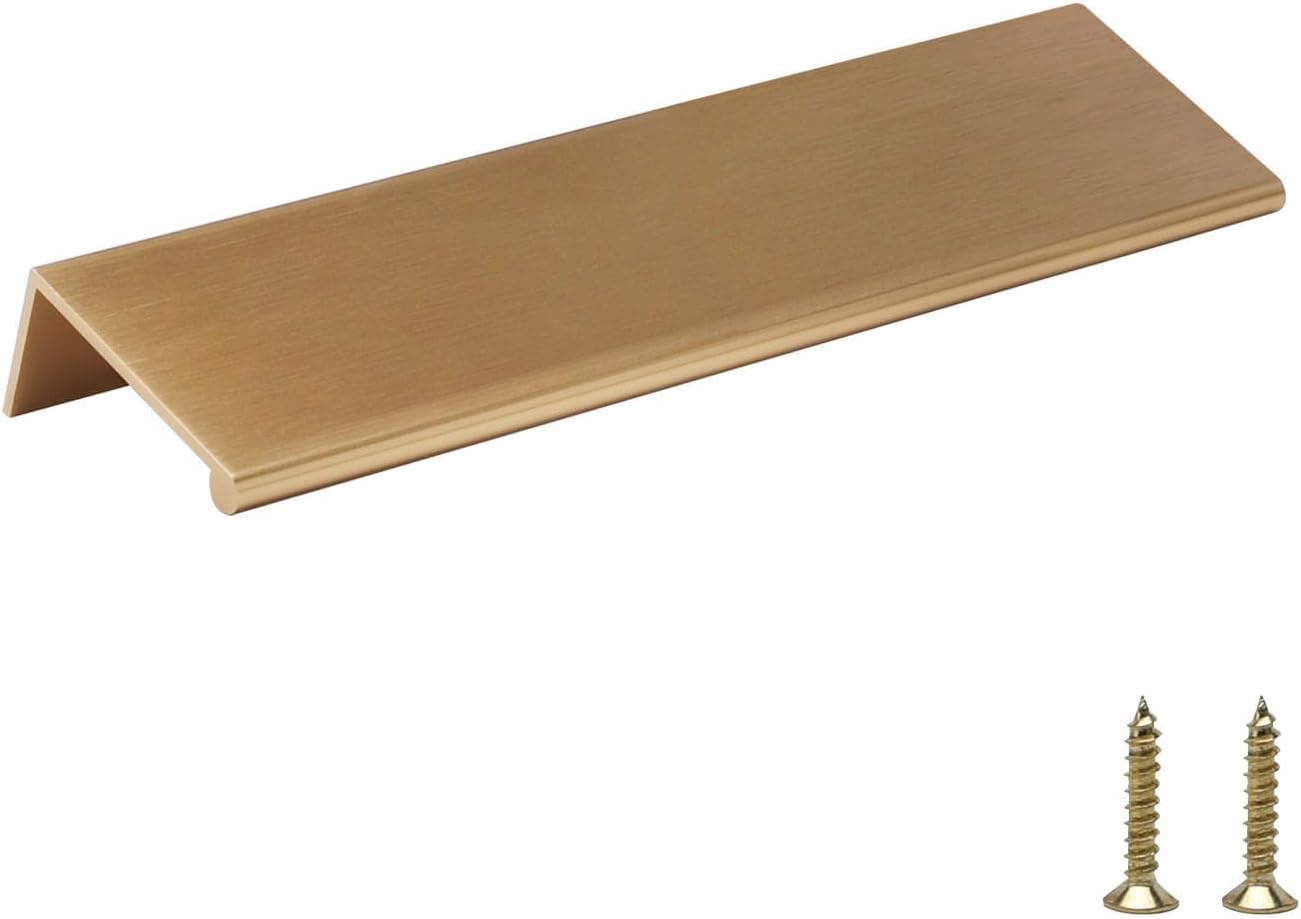 Brushed Bronze Edge Pulls for Cabinet / Hole Center: 6-1/4in / Champion Bronze / 4 Inch / Set of 4